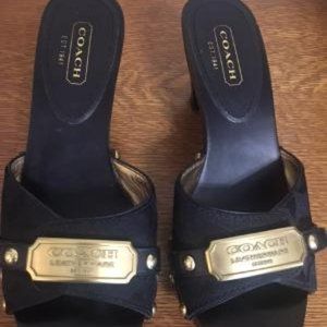 Coach  3" Heel Platform Black Shoes, Size 7
